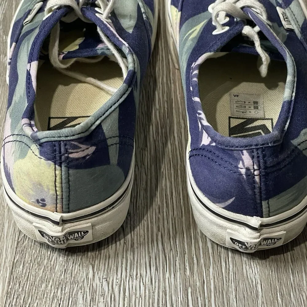 Vans Authentic Navy & Marshmallow Hawaiian design casual sneakers Women’s Size 5 - Picture 4 of 6